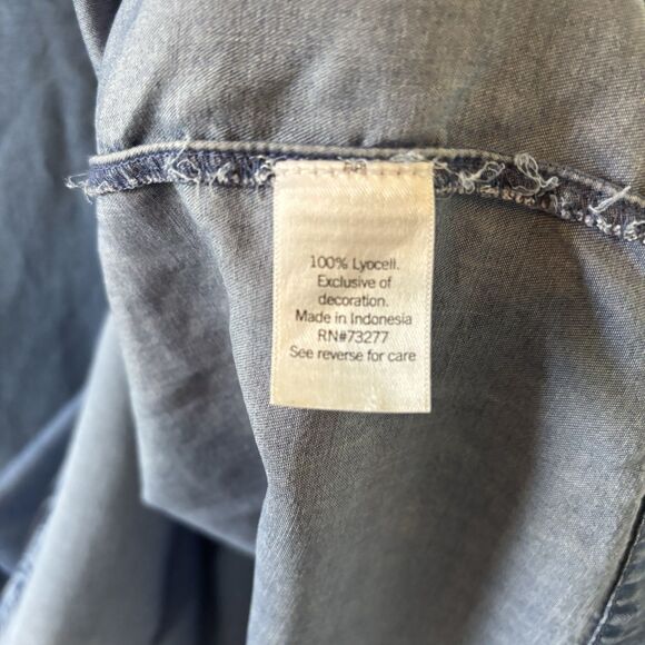 Lauren Conrad Chambray Top Blue Short Sleeves Shirt Womens Sz 3X - Picture 5 of 9